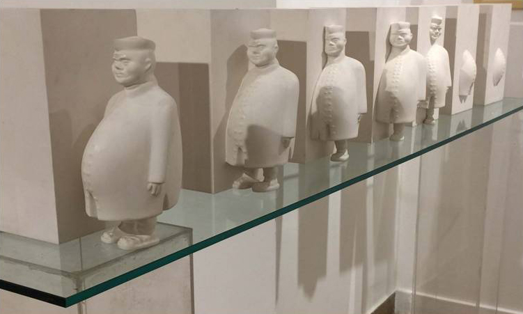Emerging Minister — fiberglass sculpture by Gautam Bhatia