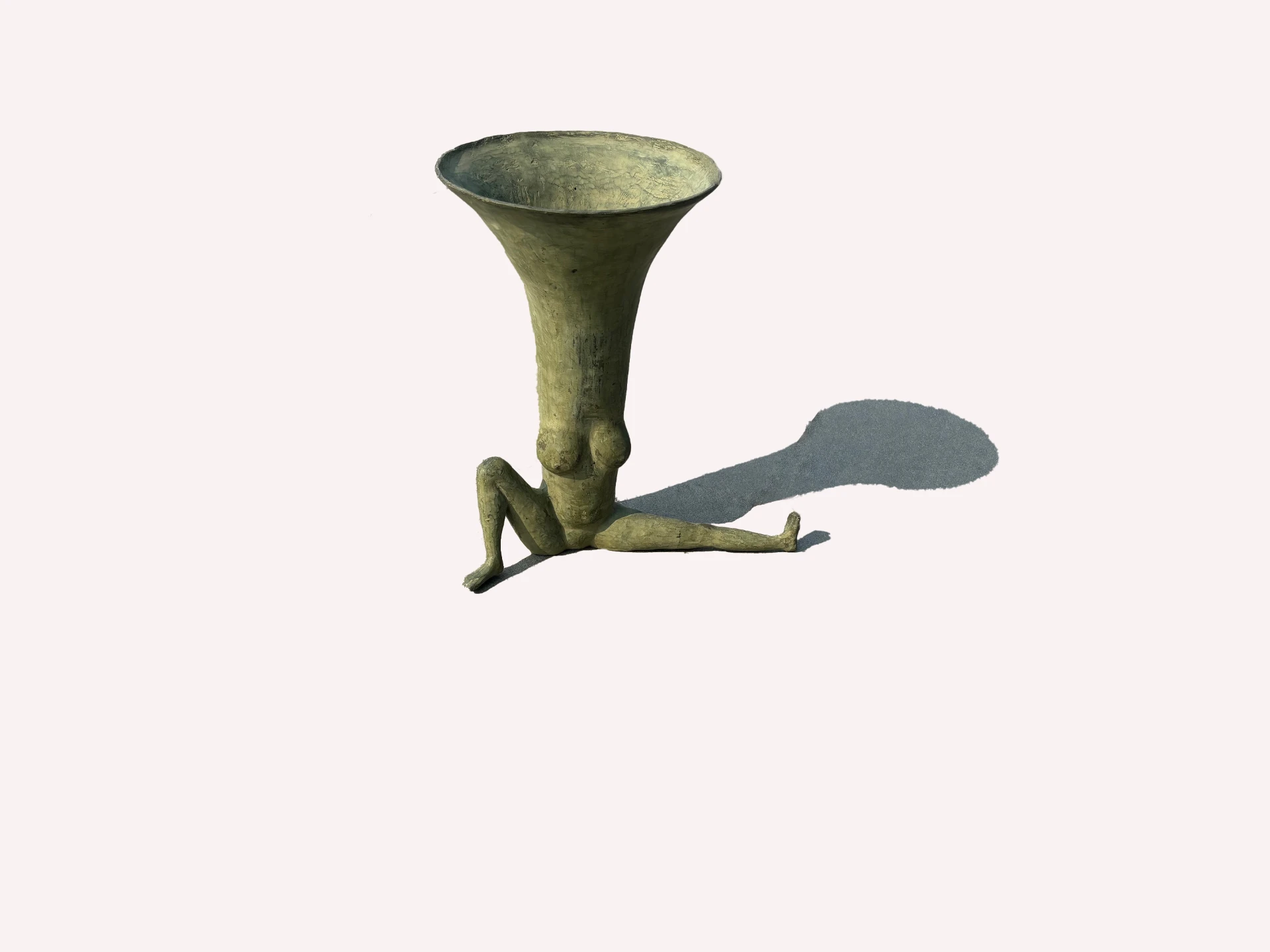 Bugle Woman — bronze sculpture by Gautam Bhatia