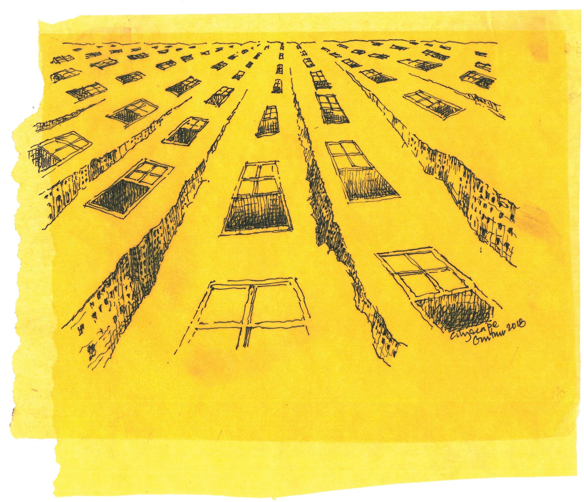 Cityscape — pencil drawing by Gautam Bhatia