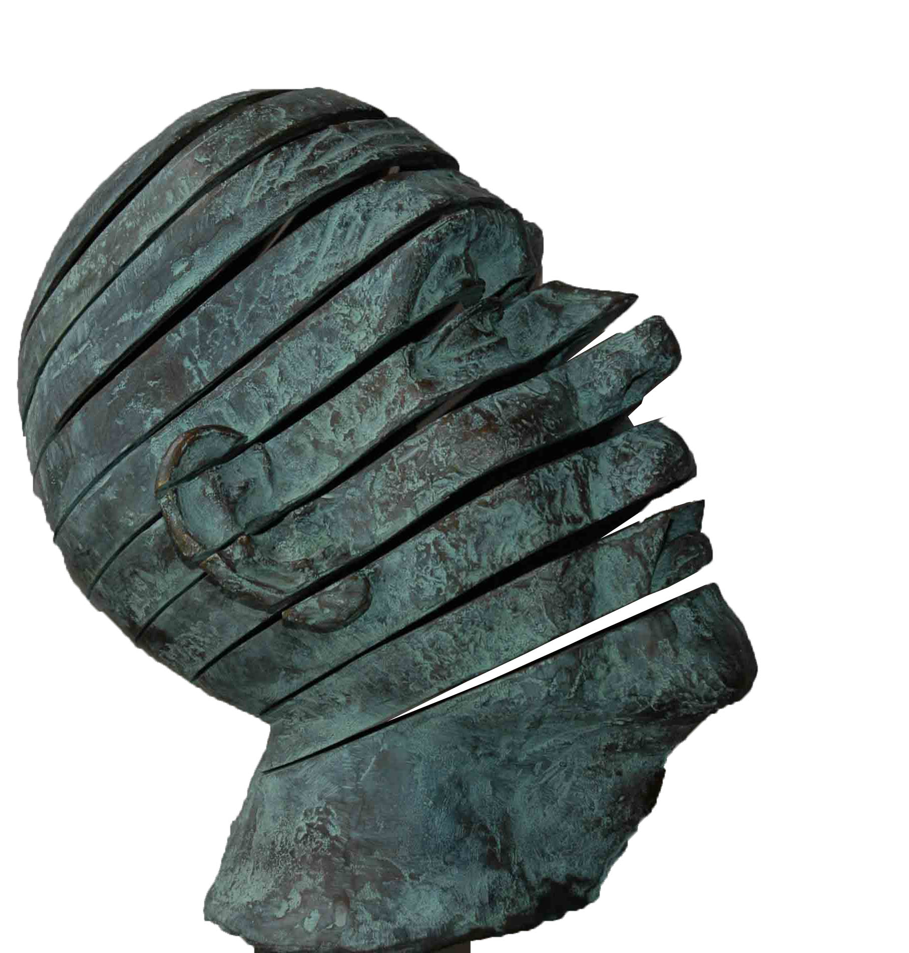 Split Head — bronze sculpture by Gautam Bhatia