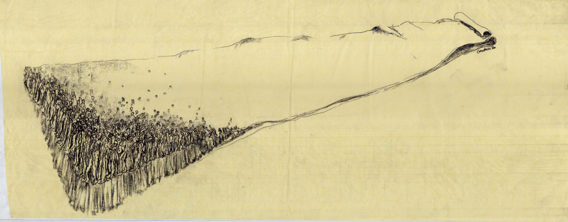Migrants — drawing by Gautam Bhatia