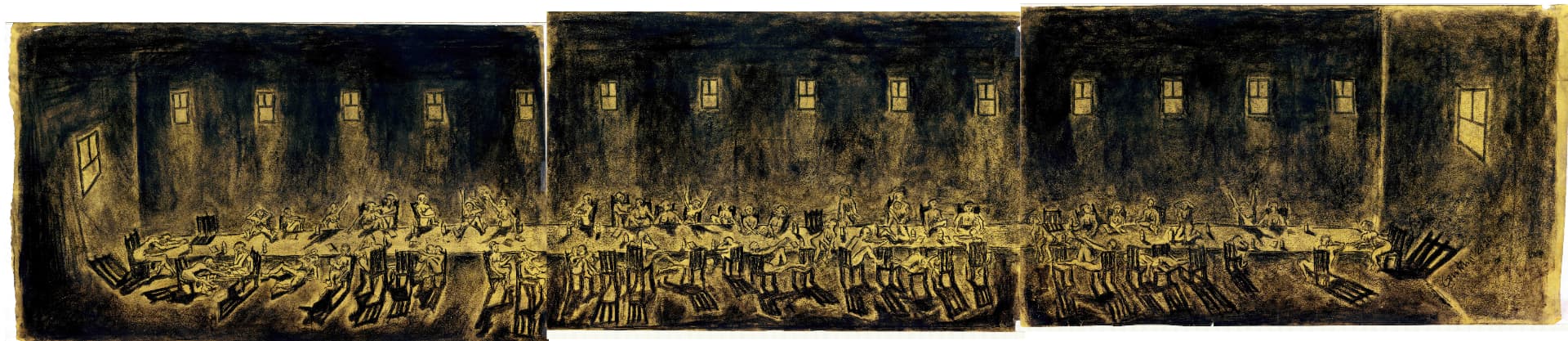 Conference Hall — drawing by Gautam Bhatia