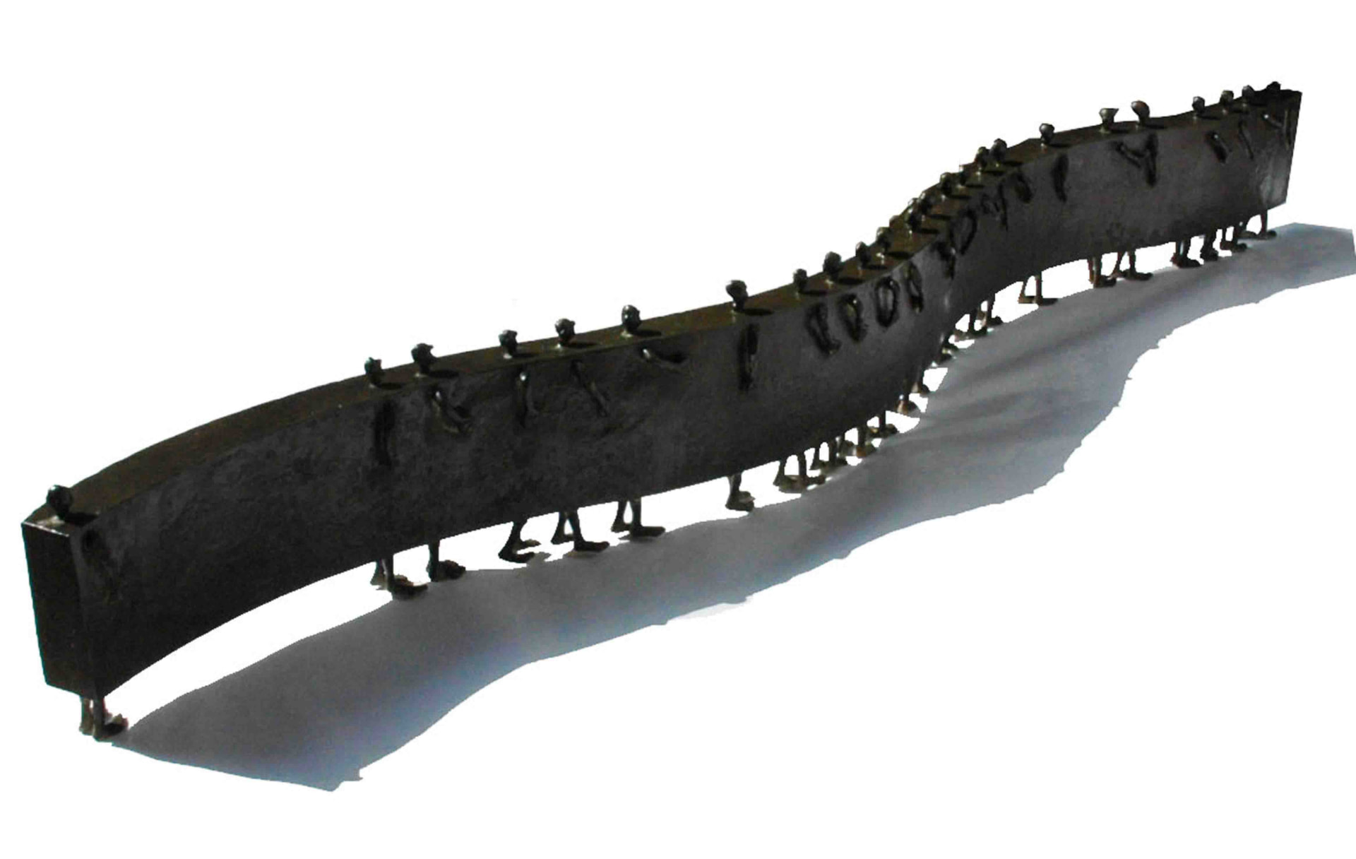 Carrying the Wall — bronze sculpture by Gautam Bhatia