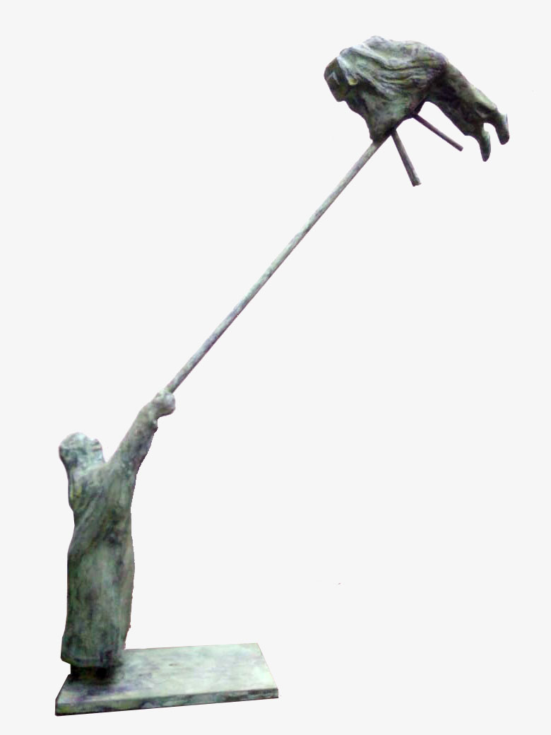 Private Selfie — bronze sculpture by Gautam Bhatia