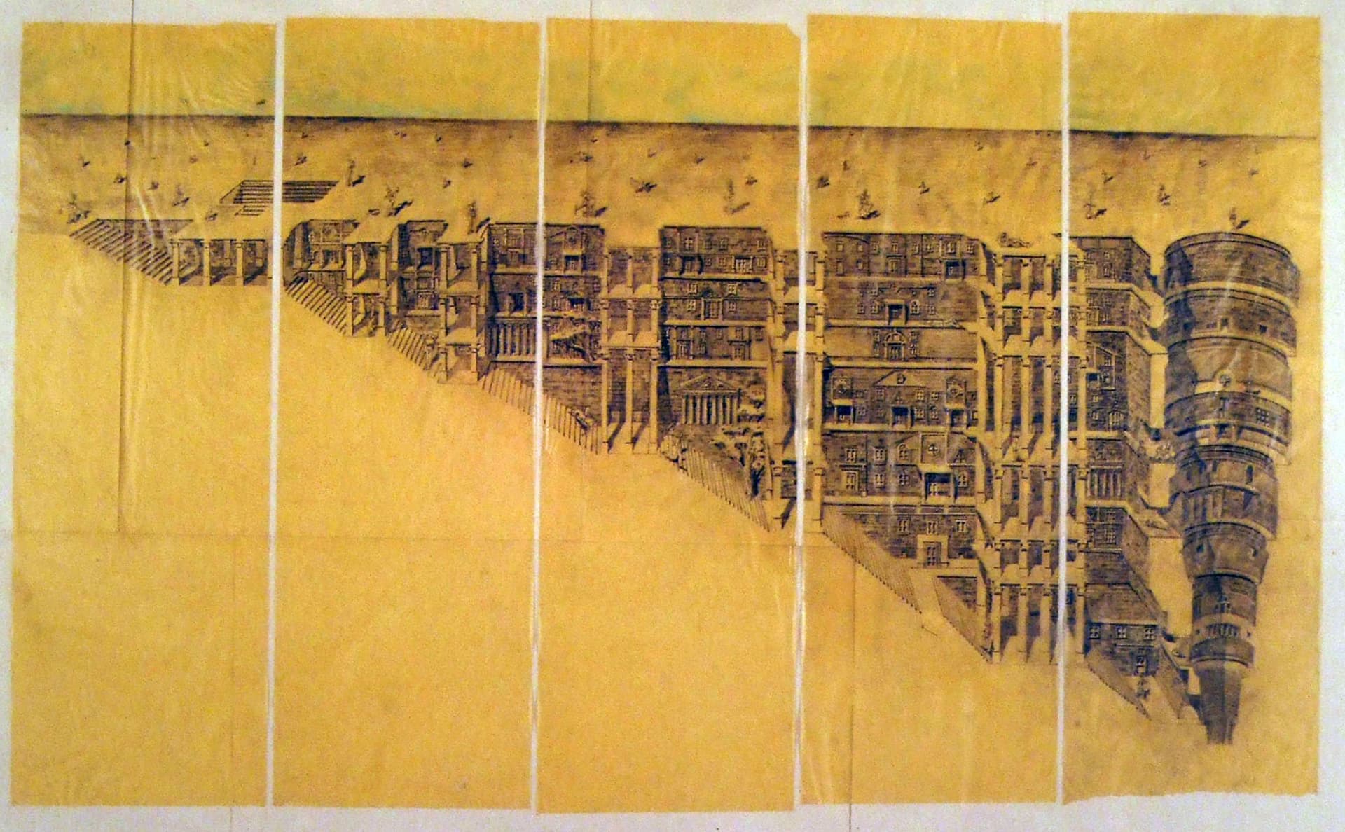 The Great Stepwell — pencil drawing by Gautam Bhatia